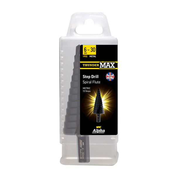 Alpha ThunderMax Step Drill Spiral Flute 6-30mm Metric