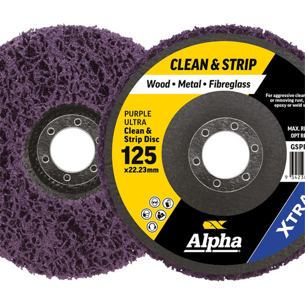 Alpha XTRA Clean & Strip Disc Purple Ultra 125mm - Bulk