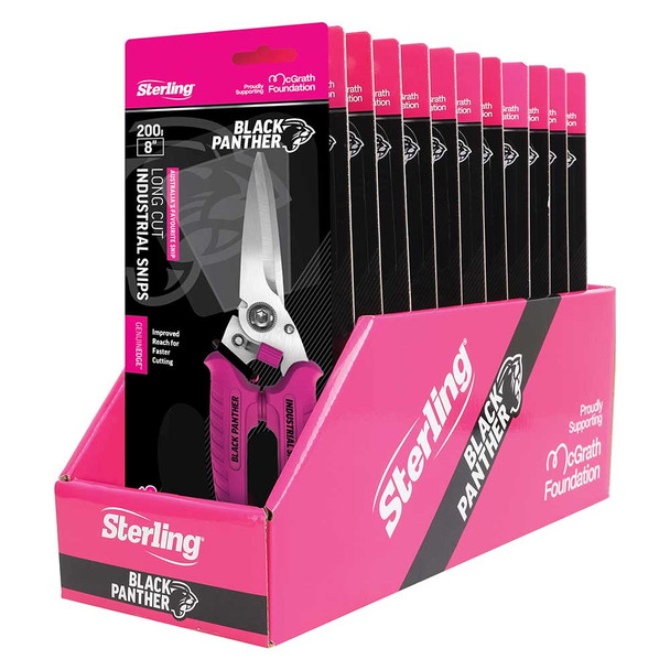 Sterling PINK Black Panther Snips 200mm (8”) - Long Cut