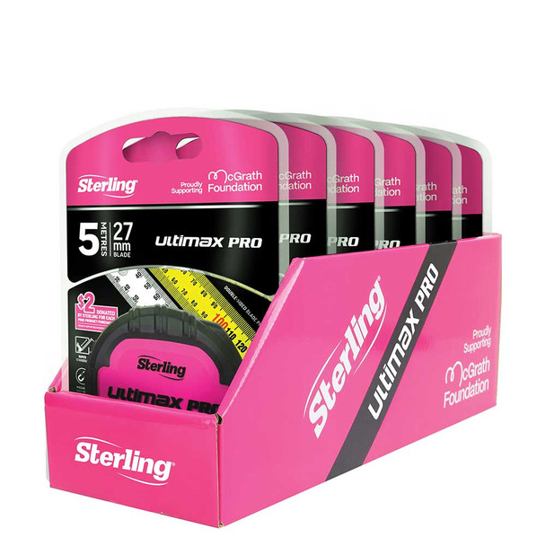 Sterling PINK Ultimax Pro Tape Measure 5m