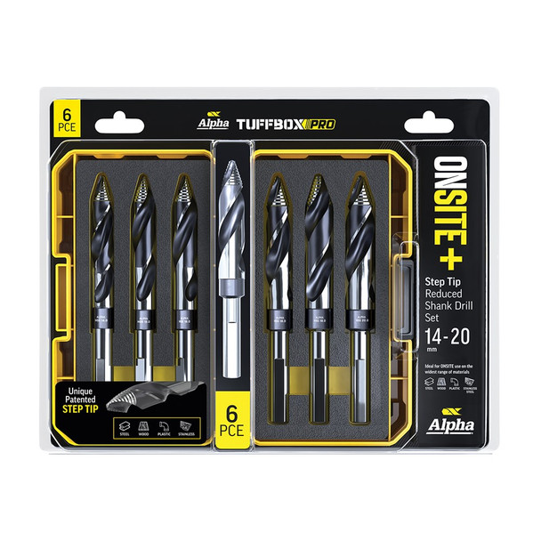 Alpha Onsite Plus Reduced Shank TuffBox PRO Drill Set - 6 piece