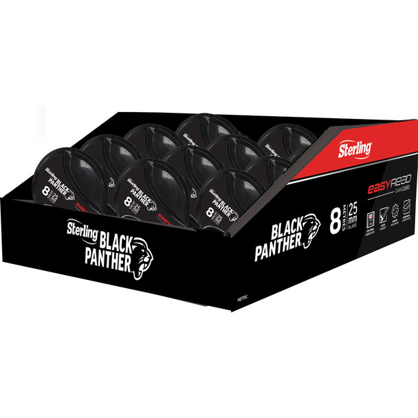 Sterling Black Panther Easyread Darkmode Tape Measure 8m x 25mm