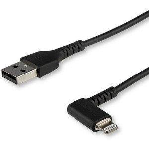 StarTech.com 2m USB A to Lightning Cable iPhone iPad Durable Right Angled 90 Degree Black Charger Cord w/Aramid Fiber Apple MFI Certified StarTech.com 2m USB A to Lightning Cable iPhone iPad Durable Right Angled 90 Degree Black Charger Cord w/Aramid Fiber Apple MFI Certified