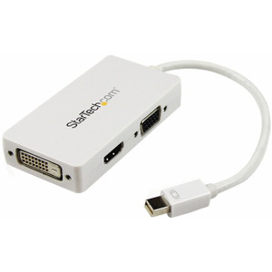 StarTech.com Travel A/V Adapter: 3-in-1 Mini DisplayPort to VGA DVI or HDMI Converter - White StarTech.com Travel A/V Adapter: 3-in-1 Mini DisplayPort to VGA DVI or HDMI Converter - White