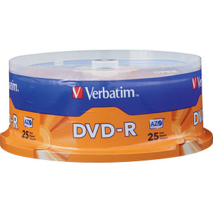 Verbatim AZO DVD-R 4.7GB 16X with Branded Surface - 25pk Spindle Verbatim AZO DVD-R 4.7GB 16X with Branded Surface - 25pk Spindle