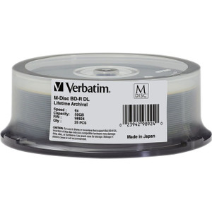 Verbatim Blu-ray Recordable Media - BD-R DL - 8x - 50 GB - 25 Verbatim Blu-ray Recordable Media - BD-R DL - 8x - 50 GB - 25