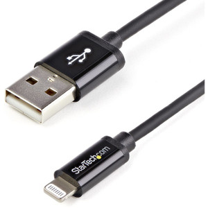 StarTech.com 1m (3ft) Black Apple�® 8-pin Lightning Connector to USB Cable for iPhone / iPod / iPad StarTech.com 1m (3ft) Black Apple�® 8-pin Lightning Connector to USB Cable for iPhone / iPod / iPad