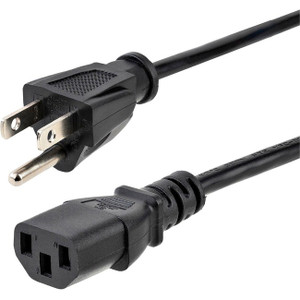 StarTech.com 12ft (3.6m) Computer Power Cord, NEMA 5-15P to C13, 10A 125V 18AWG, Black Replacement AC PC Power Cord TV/Monitor Power Cable StarTech.com 12ft (3.6m) Computer Power Cord, NEMA 5-15P to C13, 10A 125V 18AWG, Black Replacement AC PC Power Cord TV/Monitor Power Cable