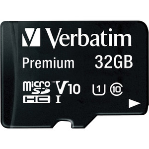 Verbatim 32GB Premium microSDHC Memory Card with Adapter, UHS-I V10 U1 Class 10 Verbatim 32GB Premium microSDHC Memory Card with Adapter, UHS-I V10 U1 Class 10