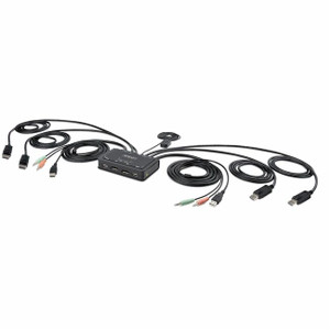 StarTech.com 2-Port Dual-Monitor DisplayPort Cable KVM Switch, 4K 60Hz, Compact KVM with 5ft/1.5m Integrated Host Cables, Bus Powered StarTech.com 2-Port Dual-Monitor DisplayPort Cable KVM Switch, 4K 60Hz, Compact KVM with 5ft/1.5m Integrated Host Cables, Bus Powered