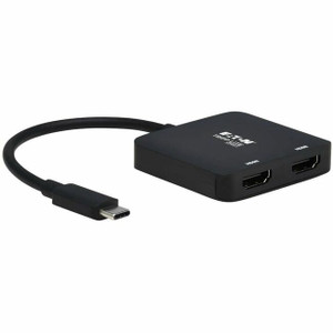 Tripp Lite by Eaton U444-2H-MST4K6 USB-C Adapter, Dual Display, Black Tripp Lite by Eaton U444-2H-MST4K6 USB-C Adapter, Dual Display, Black