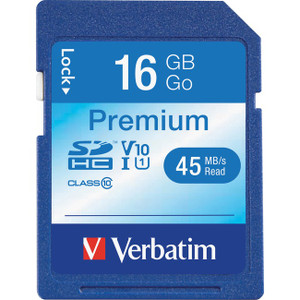 Verbatim 16GB Premium SDHC Memory Card, UHS-I V10 U1 Class 10 Verbatim 16GB Premium SDHC Memory Card, UHS-I V10 U1 Class 10