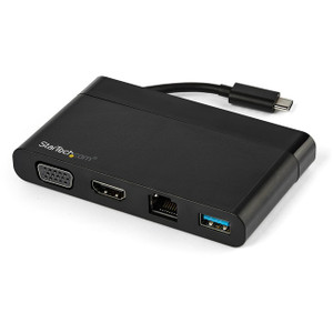 StarTech.com USB C Multiport Adapter with HDMI, VGA, Gb Ethernet & USB - USB C to 4K HDMI or 1080p VGA Adapter Mini Dock Hub - Travel Dock StarTech.com USB C Multiport Adapter with HDMI, VGA, Gb Ethernet & USB - USB C to 4K HDMI or 1080p VGA Adapter Mini Dock Hub - Travel Dock