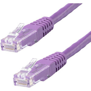 StarTech.com 15ft CAT6 Ethernet Cable - Purple Molded Gigabit - 100W PoE UTP 650MHz - Category 6 Patch Cord UL Certified Wiring/TIA StarTech.com 15ft CAT6 Ethernet Cable - Purple Molded Gigabit - 100W PoE UTP 650MHz - Category 6 Patch Cord UL Certified Wiring/TIA