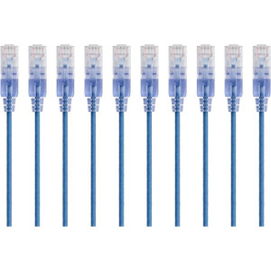 Monoprice 10-Pack, SlimRun Cat6A Ethernet Network Patch Cable, 10ft Blue Monoprice 10-Pack, SlimRun Cat6A Ethernet Network Patch Cable, 10ft Blue