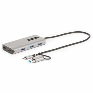 StarTech.com USB-C Multiport Adapter w/Attached USB-C to USB-A Dongle, Dual HDMI 4K/1080, 3x USB, Mini Laptop Docking Station, Travel Dock StarTech.com USB-C Multiport Adapter w/Attached USB-C to USB-A Dongle, Dual HDMI 4K/1080, 3x USB, Mini Laptop Docking Station, Travel Dock