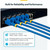 StarTech 6in Blue Ultra Slim Cat6A Ethernet Cable, 10 Pack, Snagless, FTP, Bare Copper Wire, 34AWG Ultra Slim RJ45 Patch Cord