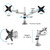 ViewSonic Dual Monitor Mounting Arm for Two Monitors up to 24" Each