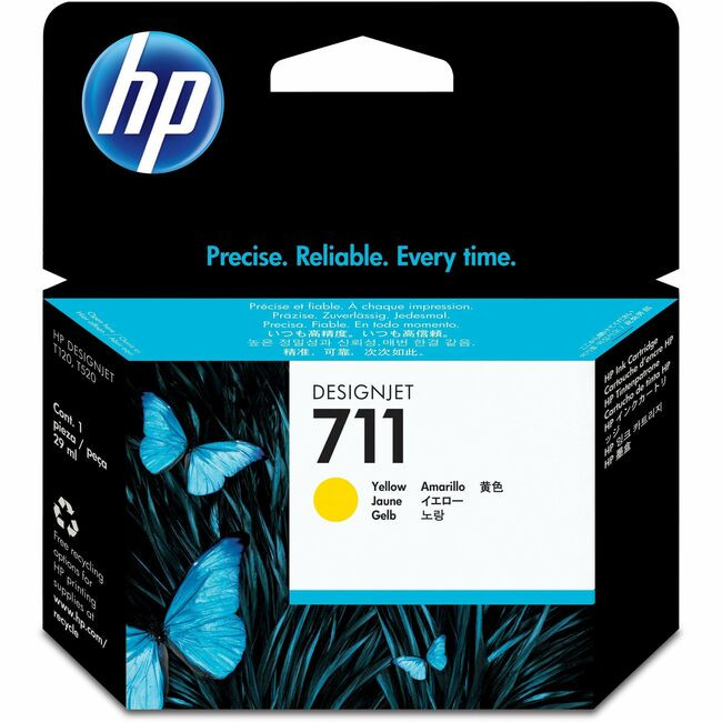 HP 711 (CZ132A) Original Inkjet Ink Cartridge - Single Pack - Yellow - 1 Each
