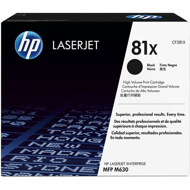 HP 81X (CF281X) Original High Yield Laser Toner Cartridge - Single Pack - Black - 1 Each