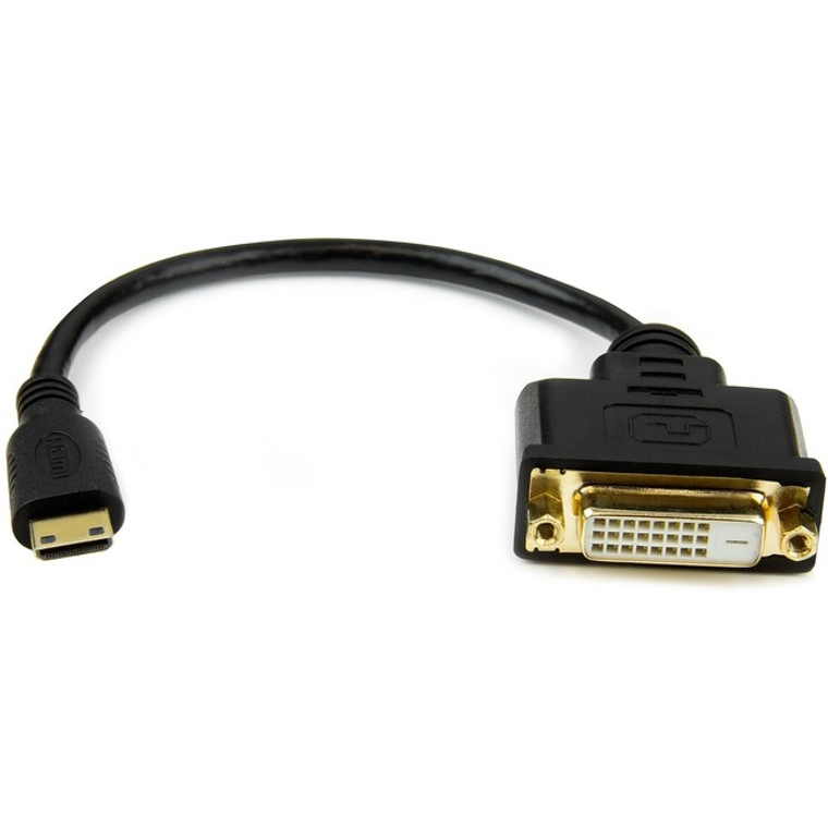 StarTech.com 8 in (20cm) Mini HDMI to DVI Cable, DVI-D to HDMI Cable (1920x1200p), HDMI Mini Male to DVI-D Female Display Cable Adapter