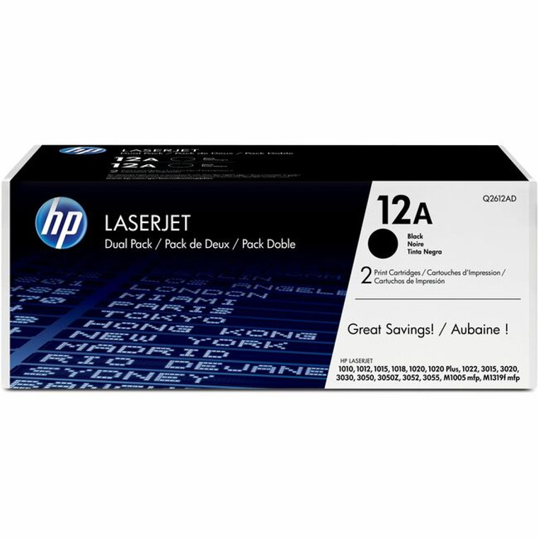 HP 12A (Q2612D) Original Toner Cartridge - Dual Pack