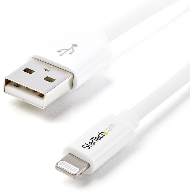 StarTech.com 2m (6ft) Long White Apple�&reg; 8-pin Lightning Connector to USB Cable for iPhone / iPod / iPad