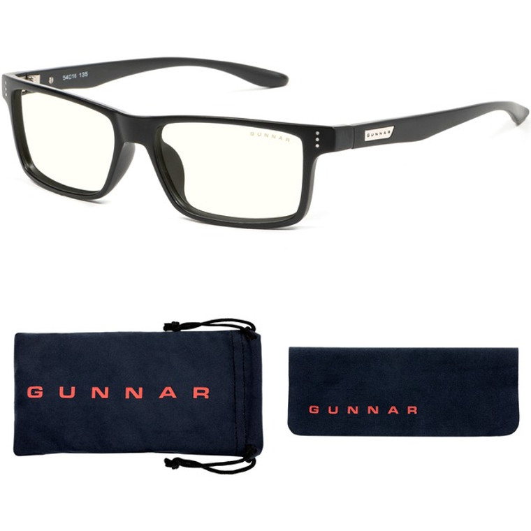 GUNNAR Gaming & Computer Glasses - Vertex, Onyx, Clear Tint, GUNNAR-Focus