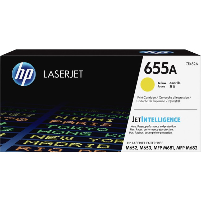 HP 655A (CF452A) Original Laser Toner Cartridge - Yellow - 1 Each