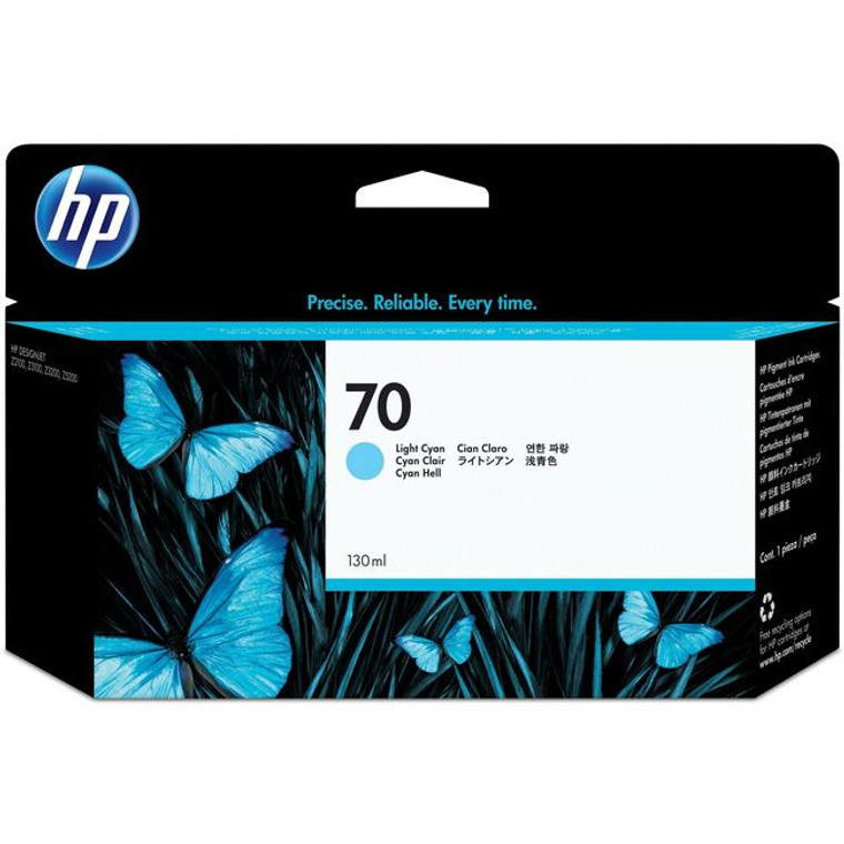 HP 70 (C9390A) Original Inkjet Ink Cartridge - Single Pack - Light Cyan - 1 Each