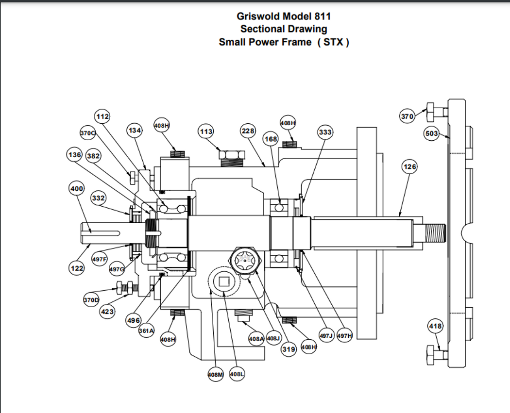 3932-8 Jam Nut Hex (Bearing Housing) Item No. 423 fits Griswold 811S Pump  