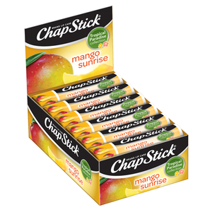 ChapStick® Tropical Paradise Mango Sunrise Lip Balm (0.15 ounce, box of 12).