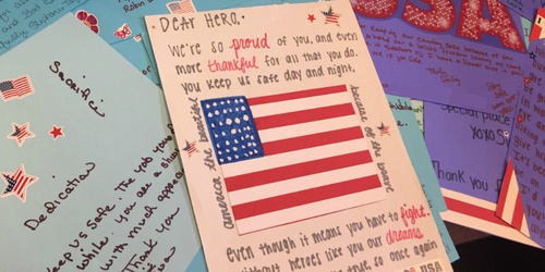 Letters of gratitude for America's heroes.