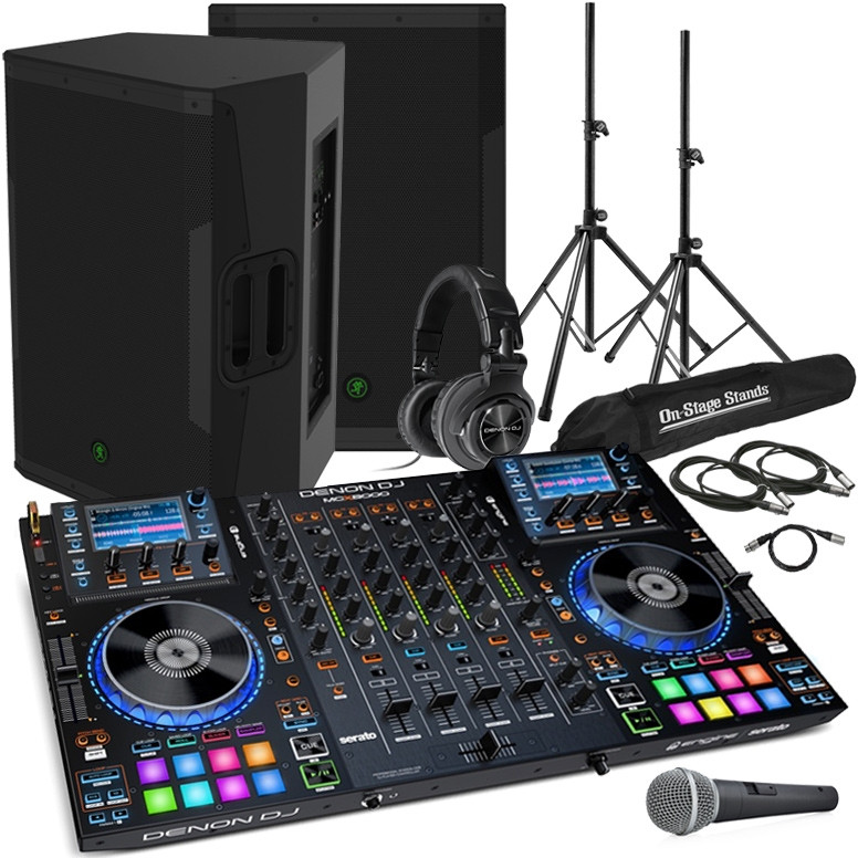 DJ Sound System with 2 Mackie SRM650 15 inch Powered Loudspeakers