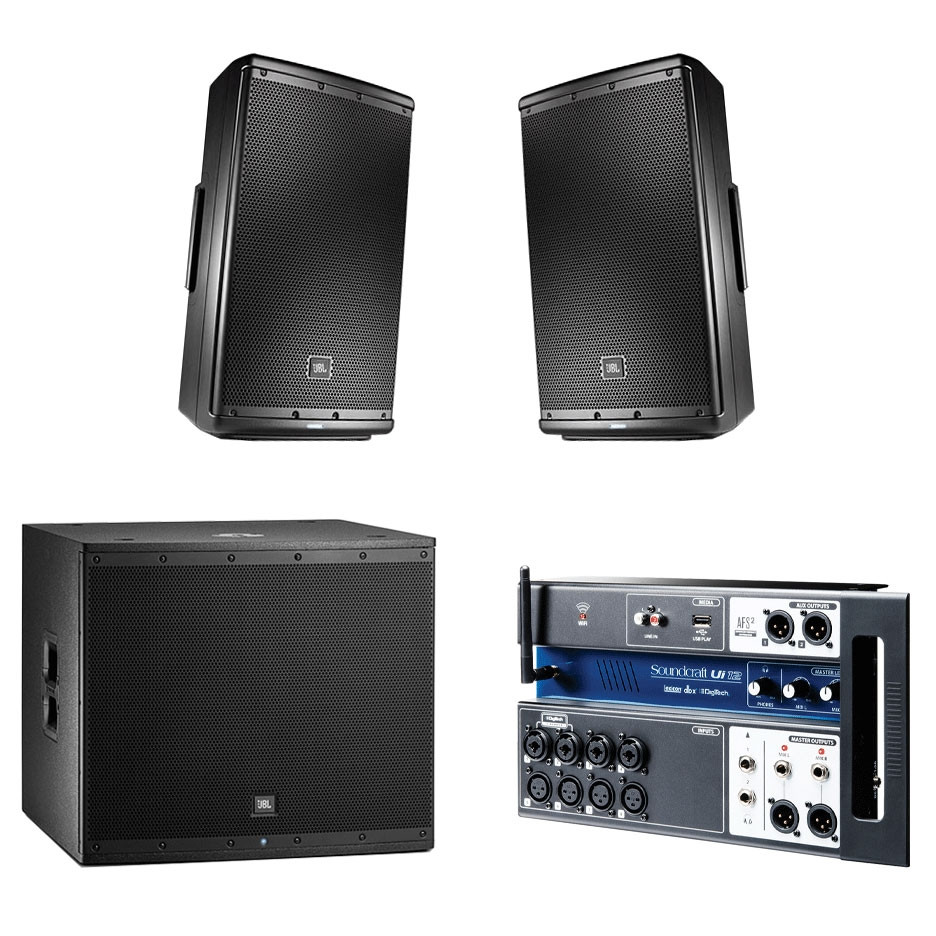 JBL Portable Church Sound System with 2 JBL EON612 Self-Powered