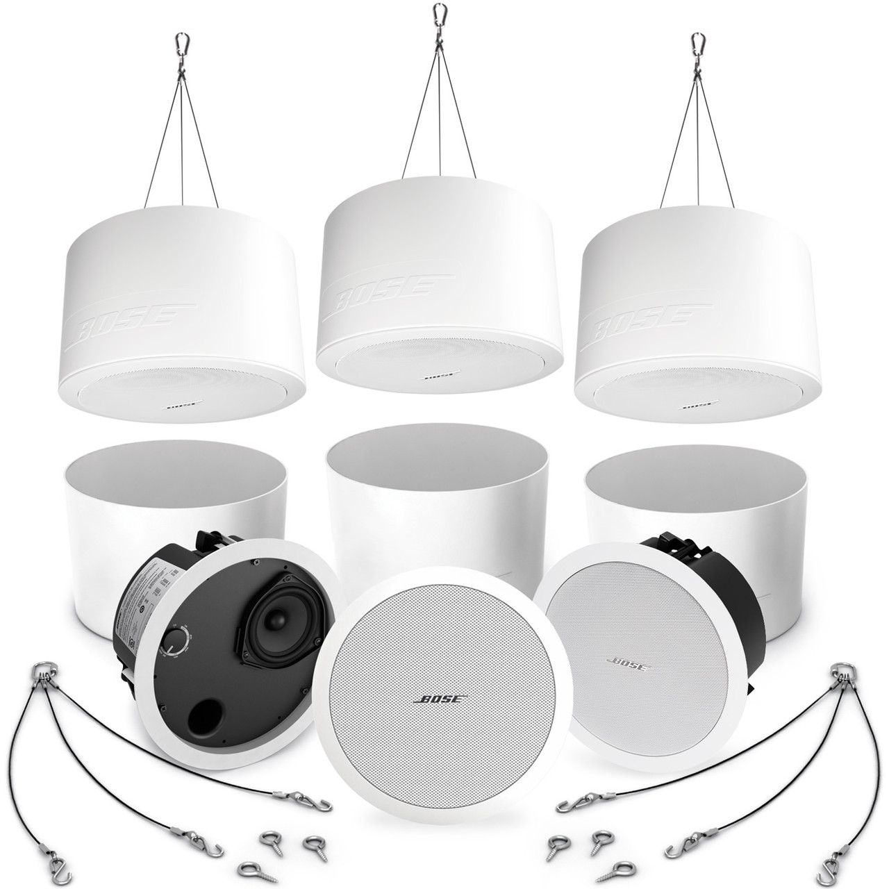 BOSE FreeSpace®︎ DS 40F ホワイト Bose FreeSpace DS 40F Contractor 6-Pack with Pendant-Mount Kits