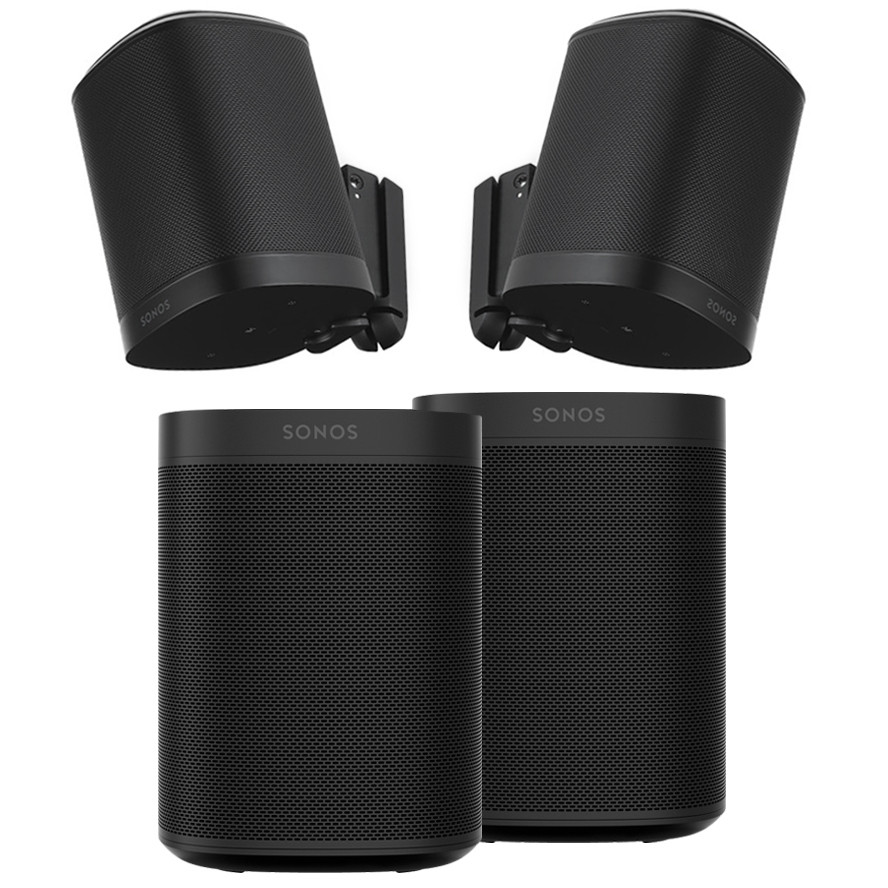 Wireless Restaurant Speaker System with 4 Sonos ONE Compact Smart