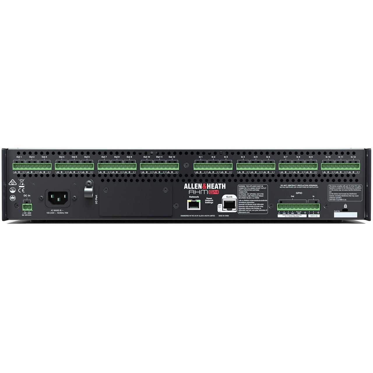 Allen and Heath AHM-64 64x64 Audio Matrix Processor 12x12 Local