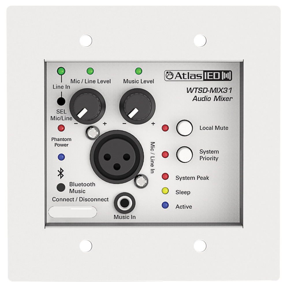 ☆ スリック マイクロ アジャスター Atlas Sound WTSD-MIX31K Indoor Outdoor 3x1 Analog Wall Mic Line