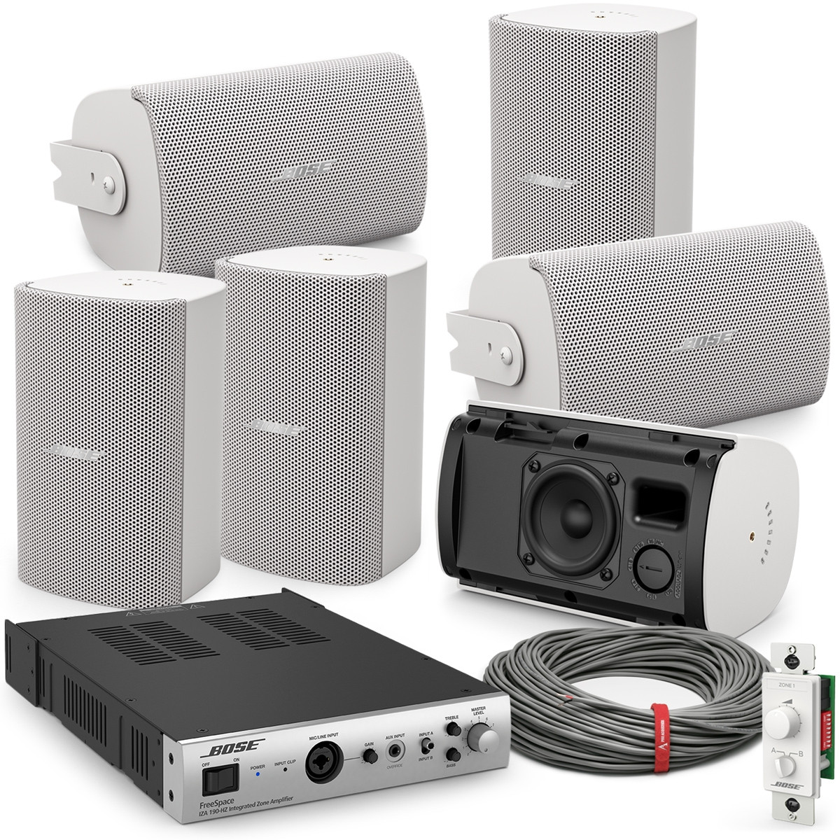 Office Sound System with 6 Bose FreeSpace FS2SE Wall Mount