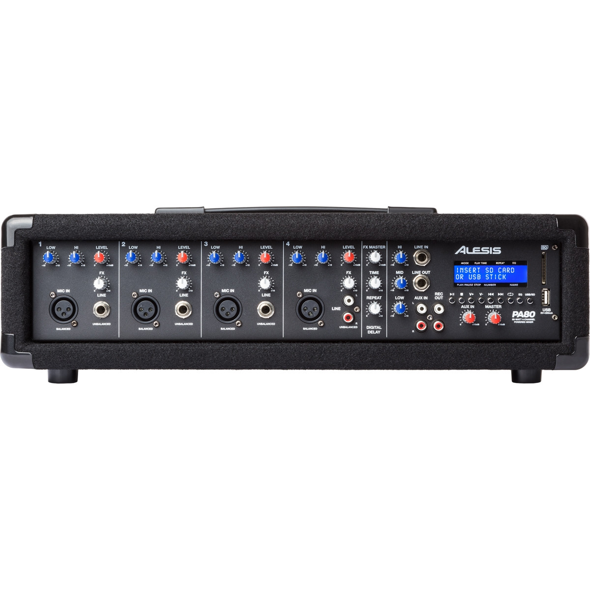 【パワードミキサー】Alesis PA80 ポータブルPAシステム Alesis PA System In a Box with 4-Channel 280W Powered Mixer and 2