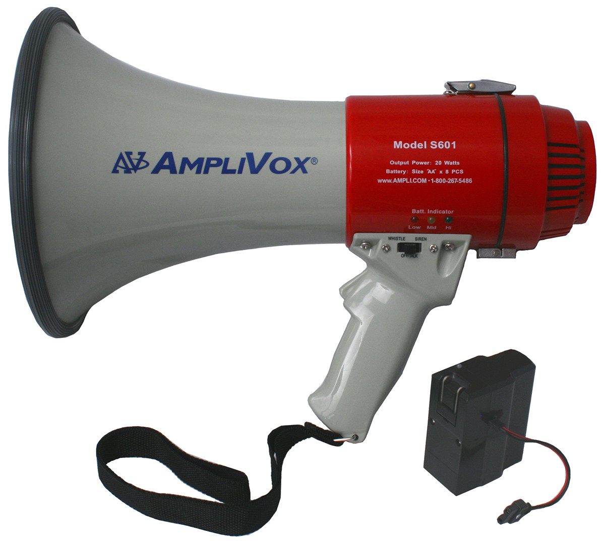 AmpliVox SB601R Mity-Meg 15 Watt Rechargeable Megaphone with