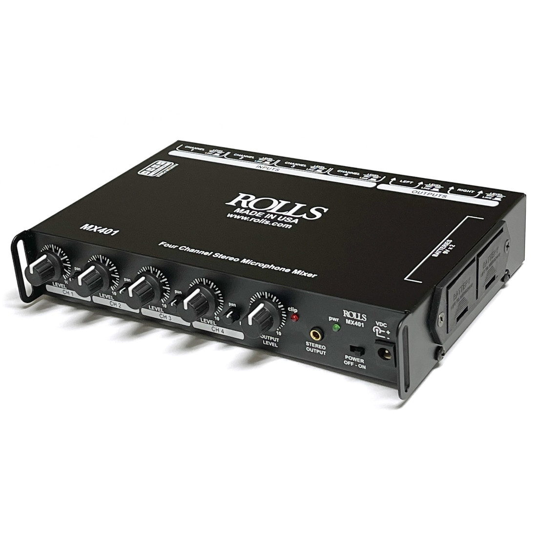 Rolls MX401 4-Channel XLR Stereo Mic or Line Mixer