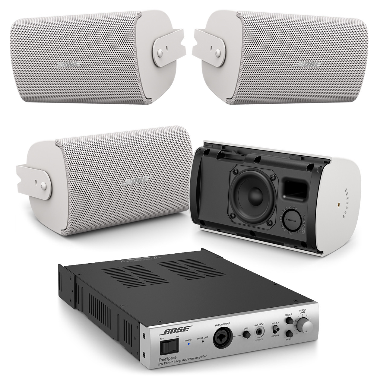 け*ん様 BOSE MODEL SW4 Bose AudioPack Pro S4 with 4 FreeSpace FS2SE Wall Mount Speakers