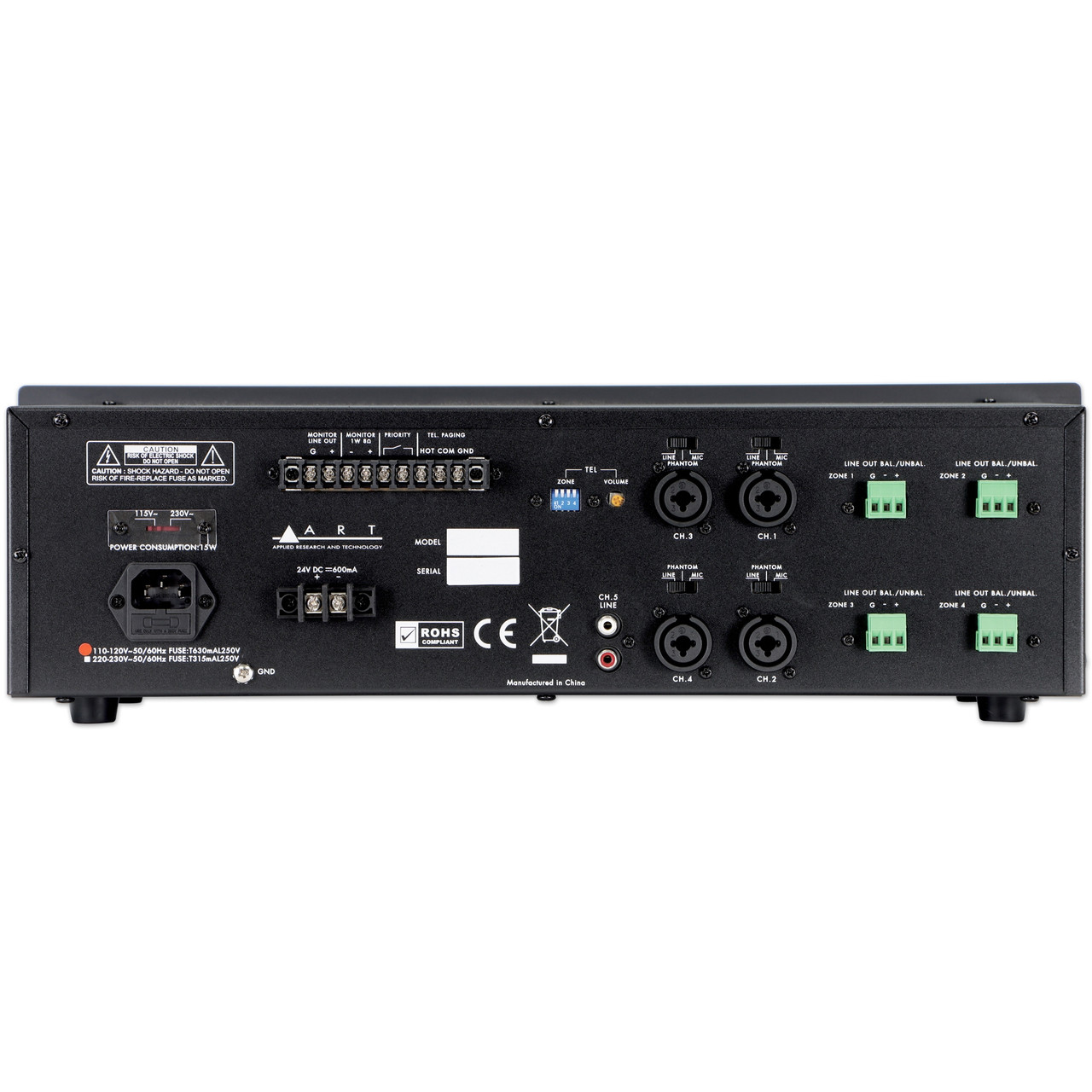 ART MX524 5-Channel 4 Zone Rackmount Mic/Line Mixer