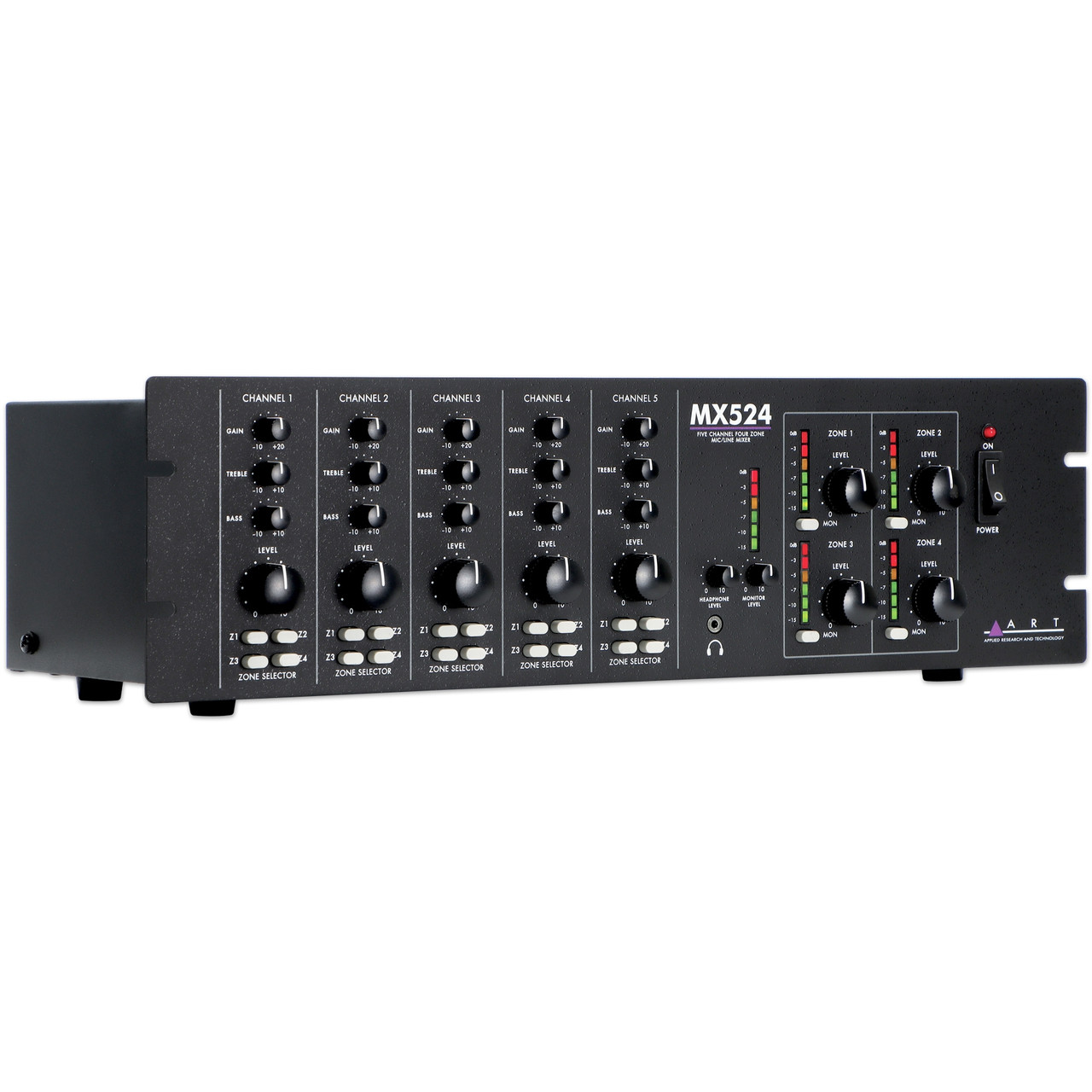 ART MX524 5-Channel 4 Zone Rackmount Mic/Line Mixer