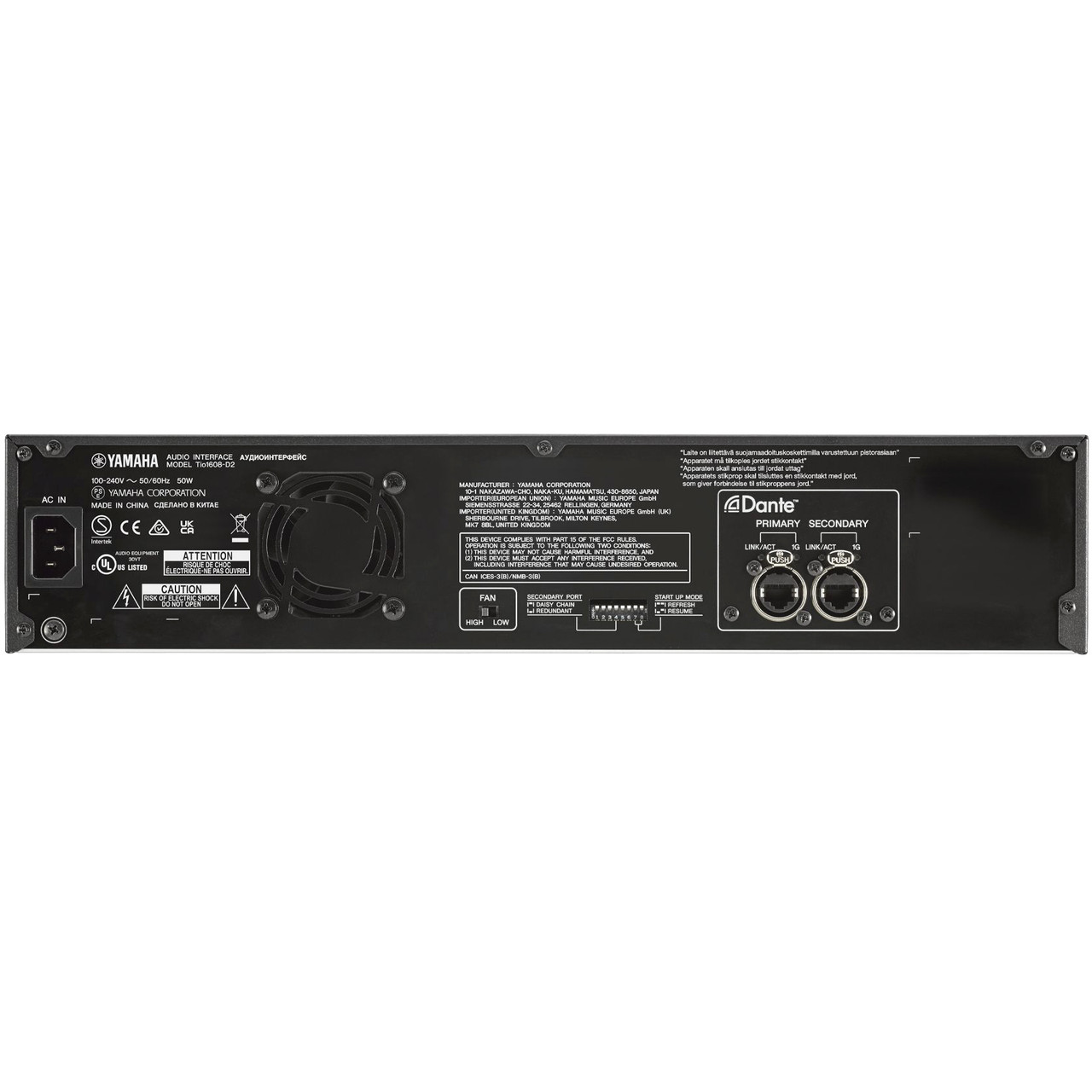 Yamaha Tio1608-D2 Dante Equipped I/O Rack
