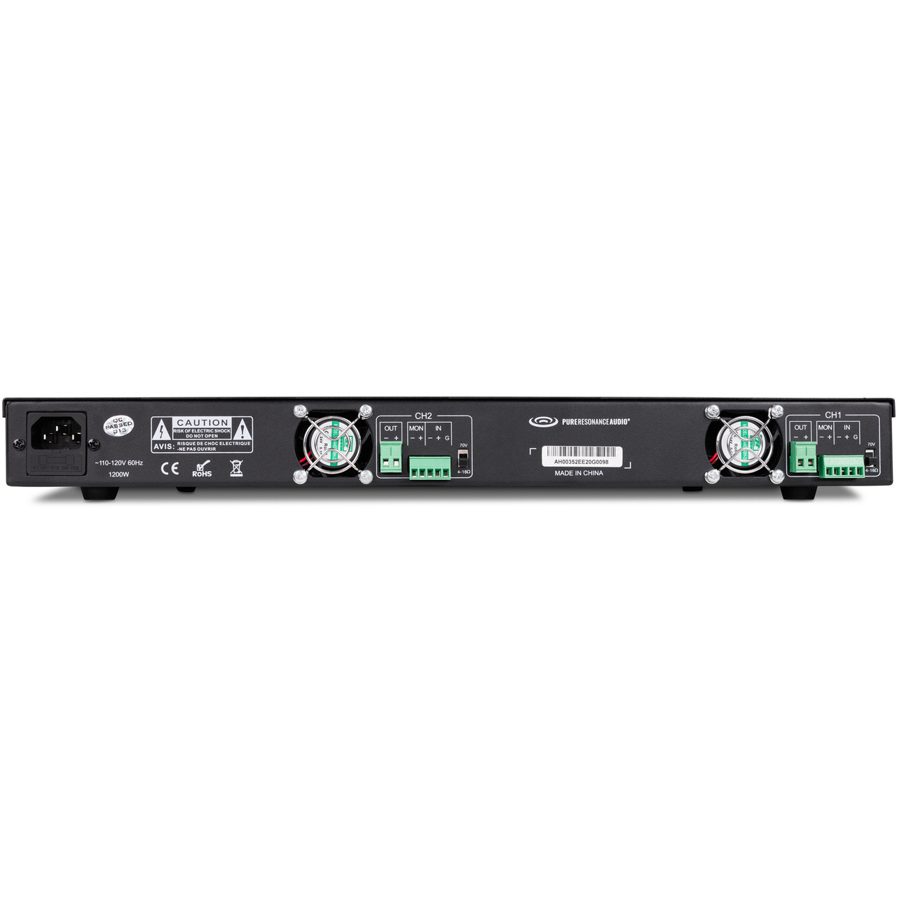 Baseball Field Sound System with an S12 12" and 2 S10 10" Stadium Speakers, MX9 9-Channel Mixer, DA2500 Power Amplifier and PTT1 Paging Microphone