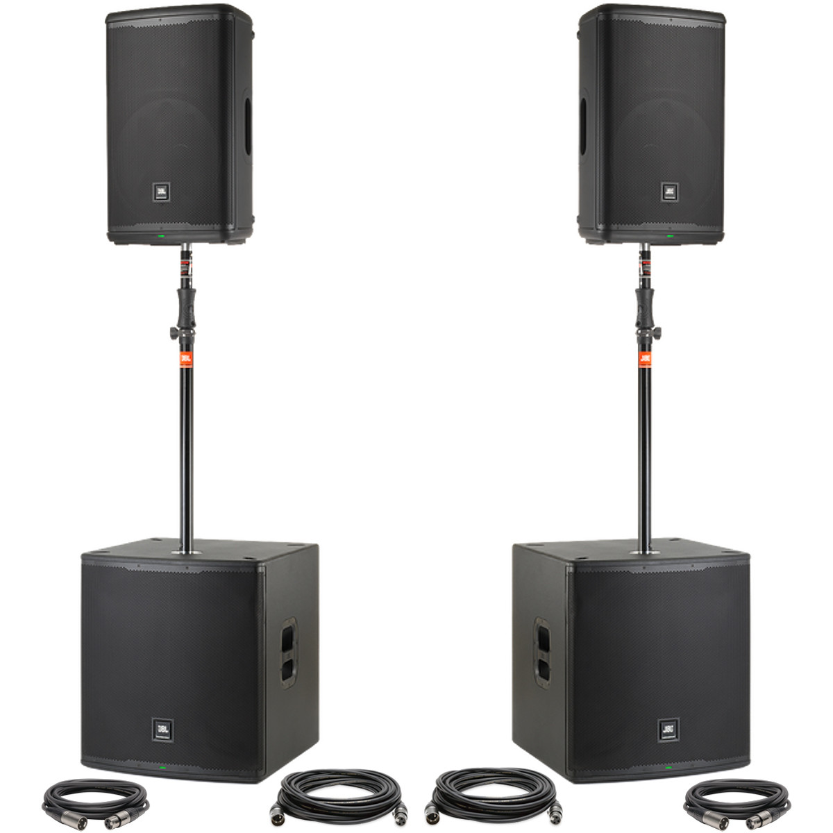 Live Sound PA Package with 2 JBL EON715 15-inch Powered Speakers