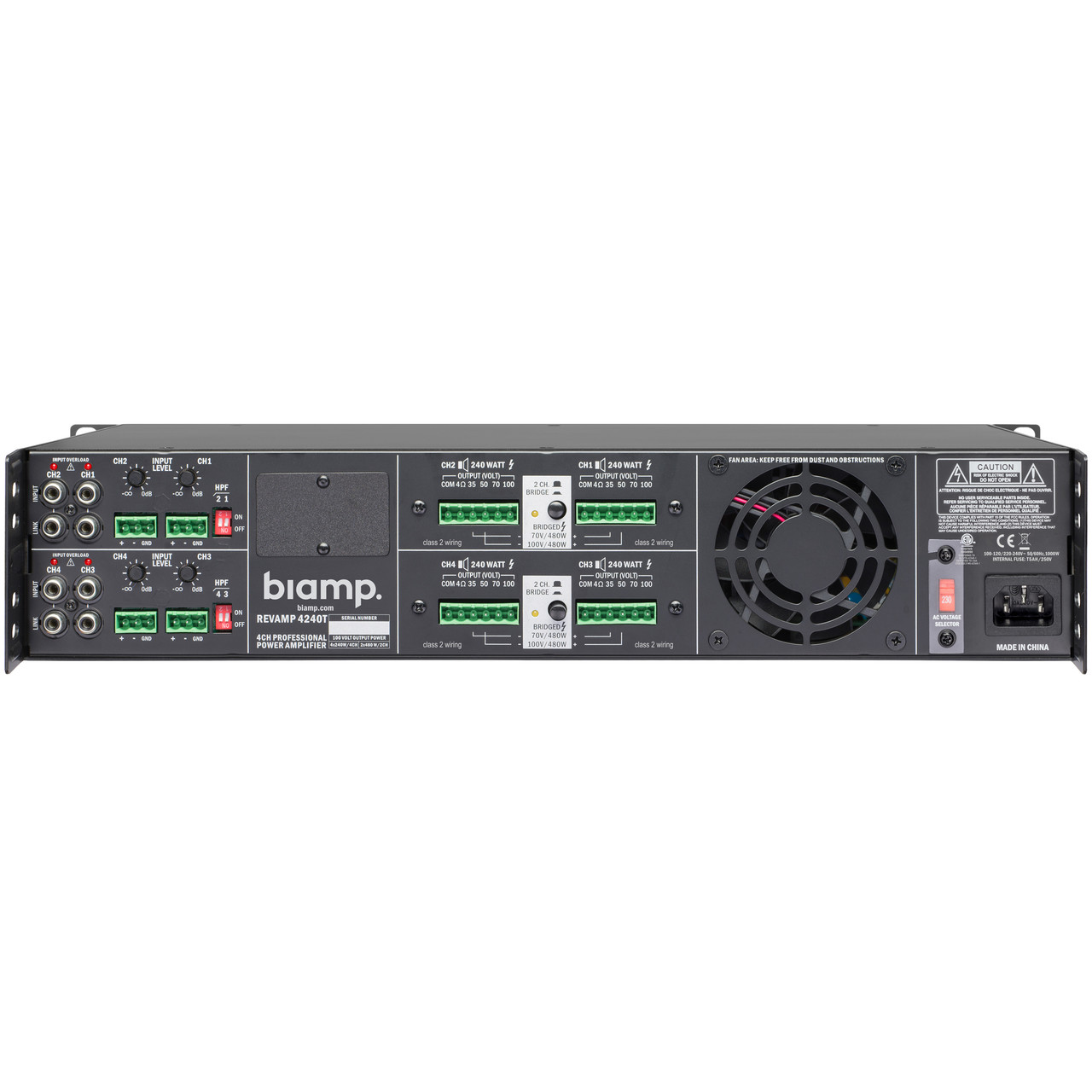 Biamp REVAMP4240T 4 x 240W 4 Ohm/70V/100V Class D Amplifier